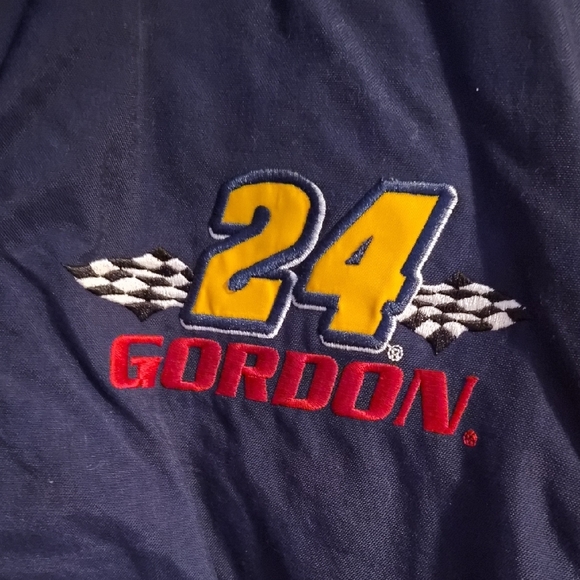 Chase Authentics Jeff Gordon Navy Bomber Jacket with Patches - Picture 3 of 8